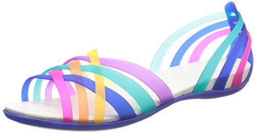 Crocs Huarache Flat Women's Sandals - Multi/Cerulean Blue, 8 UK (41-42 EU)