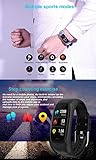 Intelligentes Armband Gesundheits- Und Fitnesserkennung Bluetooth 4.0 Eingebaute 32-GB-Festplatte 90-mAh-Batterie IP67-wasserdicht 0 96-Zoll-Farbdisplay, Blue