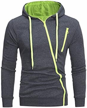 UMilk Men's Casual Jacket Full Zip Up Hoodie Irregular Sweatshirts Coat