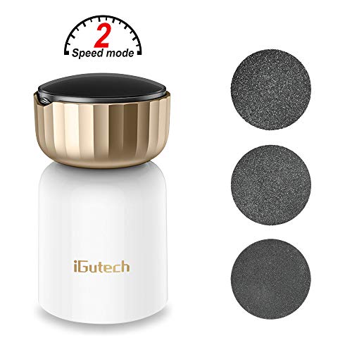 Eliminador de callos de pies, lima electrónica para pies iGutech, removedor de callos,pedicura, eliminador de piel dura con 3 rodillos, recargable