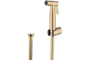 AIDNTBEO Goldenes Toiletten-Spritzpistolen-Set für Badezimmer, 304, Spritzpistole, Wasserhahn, Bidet für Edelstahl-Handbrause, Füllventil, Bidet-Set, 3-teilig