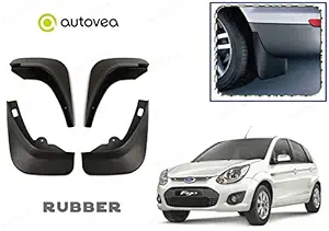 AUTOVEA Rubber Mud Flap (Set of 4) Compatible with Ford Figo (Type-1) 2010-2015