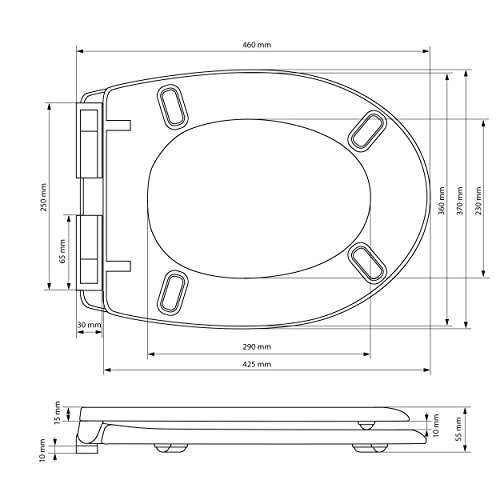 ECD Germany Premium Duroplast Toilettendeckel WC Deckel mit Soft-Close Absenkautomatik & Antibakterielle Beschichtung Motiv Seestern inkl. Montagematerial - 2
