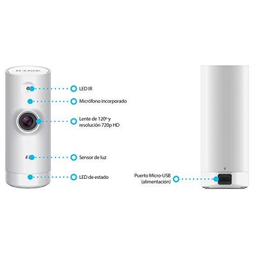 D-Link DCS-8000LH Mini Videocamera Wi-Fi, Angolo di Visualizzazione 120Â°, HD