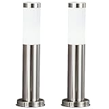 Spannung 230 Volt 2er-Set Außenbereich Steh Lampe IP44 Beleuchtung Garten Leuchte Edelstahl modern