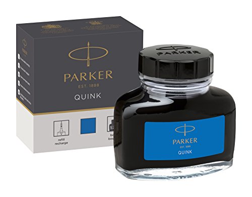 Parker S0037480 Tintenfass mit flüssiger Quink-Tinte (auswaschbar, 57 ml) blau
