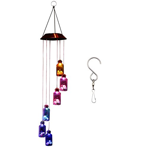 Ownuzz Leichte Wind Chimes Solar Light Campanula Wanddekoration Außenleuchten LED-Leuchten solarbetrieben - 2