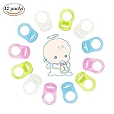 BBLIKE 12pcs Silikonring Adapter für Schnuller-weichem Silikonring Adapter für Schnullerketten (mehrfarbig)
