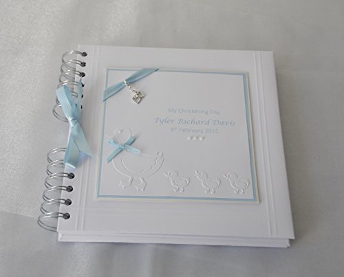 Baby Boy Christening/Naming Day Personalised Guest Book, Album ,Scrapbook Square 8 x 8