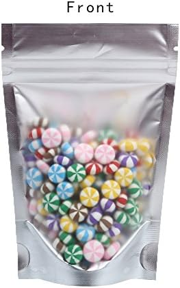 Smell Free Ziplock Grip Seal Bags Stand Up Pouch Clear Front Silver Back 8.5CM x 13CM(100 )