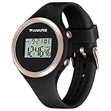 Armbanduhren Mode-Accessoires, M?dchen leuchtende wasserdichte Alarm Kalender Stoppuhr Digital Armbanduhr - schwarz