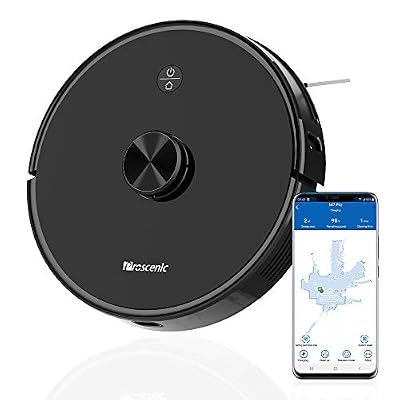 Proscenic M7 PRO Aspirateur Robot, Aspirateur Robot avec LDS Laser Navigation Intelligente, Nettoyeur et Laveur 2 en 1, Connecté Wi-Fi,Nettoyage Efficace sur Programmation