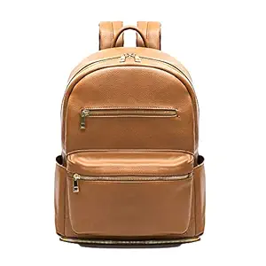 Diaper Bag Backpack Mominside, Leather Backpack for Women, Baby Bag Mommy Bag Fits 13 Inches Laptop, Baby Registry Search, Insulated Pockets and Bottom Compartment Brown