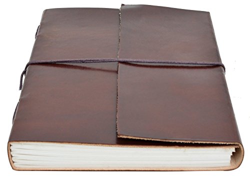 Notizbuch Gusti Leder „Ela“ DIN B5 Echtes Leder | Handgeschöpftes Papier Nachfüllbare Seiten | Recyclebar | Traditionelles Lederaccessoire Blanko Glatt Ohne Motiv P17 - 4
