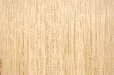 Hair By MissTresses Bleach Blonde Clip in Hair Extensions/ Full Head 10 Clips/ Heat Friendly Styleable Hair-Like Fibre/ 18-inch 45cm Long