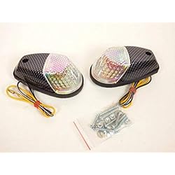 Paire de clignotants look carbone goutte d eau eclairage orange moto motocycle