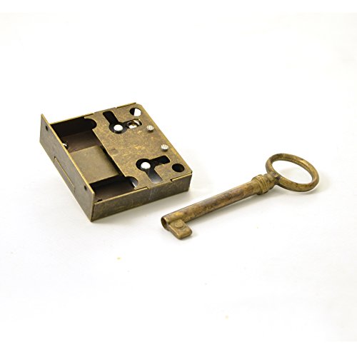 Preisvergleich Produktbild Kastenschloss (Dornmaß 30 mm) und Schlüssel aus Messing