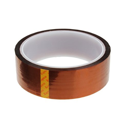 Tinksky 30mm * 33m Hohen Temperaturen Hitzebeständig Kapton Tape Polyimid Film Klebeband (Tawny)