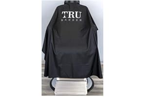 ‎TRU BARBER TRU BARBER Friseurumhang XXL, mit Silikonkragen, 100% Polyester, leichter und wasserdichter Mantel, professioneller Salonmantel mit Druckknopfverschluss zum Haareschneiden.