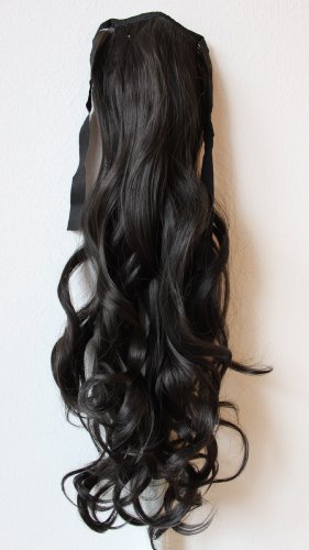 PRETTYSHOP 24" Hair Piece Clip In Pony Tail Extension Very LONG & SEXY Curled Wavy Heat-Resisting Like Real Human Hair (blackt brown #3(HC13))