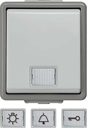 Preisvergleich Produktbild BJC Delta Oberfläche – Taster neutral mit Sucher weiß Delta IP44