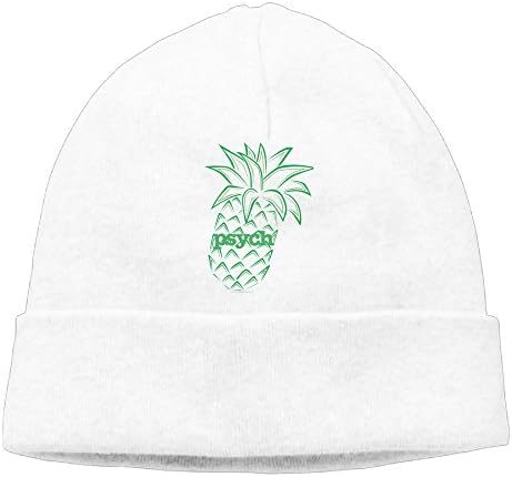 XUri Psych Pineapple Unisex Beanie Cap Black -  White - 