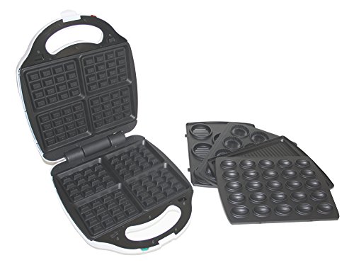 XL 5in1 Waffeleisen Hamburger Elektrogrill Panini Donut Keks Maker Waffelautomat - 4