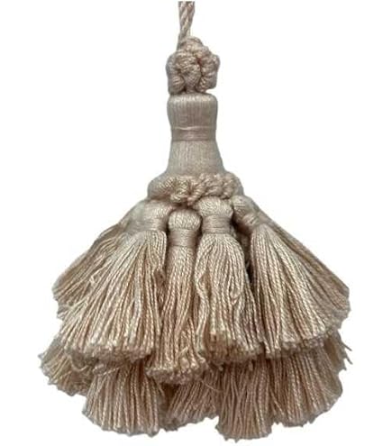 Nappa Decorativa Artigianale 7,5 Cm Con Anello – Stile BT3-RN, Colore Avorio Multicolore (Avorio Bianco, Oro Bianco, Beige Chiaro) Per Progetti Fai-da-Te E Decorazione Casa