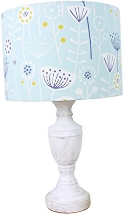 Seafoam Bergen Floral Scandi Scandinavian Drum Lampshade Lightshade (30 cm Diameter x 21 cm High Table/Standard Lamp)