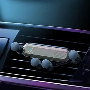 I KALL Car Mobile Holder Car Air Vent Support Auto-Retractable Automatic Locking Cell Phone Car Mount 360 Degree Rotation with Pneumatic Shock Protector Universal Mobile Holder