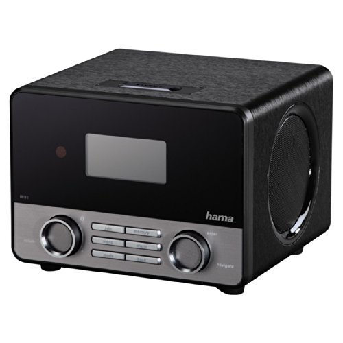 Hama Internetradio IR110M (WLAN/LAN, Fernbedienung, USB-Anschluss mit Lade- und Wiedergabefunktion, Weck- und Wifi-Streamingfunktion, Multiroom, gratis Radio App), schwarz