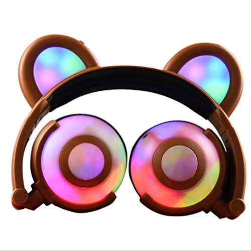 Preisvergleich Produktbild Space element Kinderkopfhörer mit Katzenohr, Kabelkopfhörer am Ohr für Kinder, Mädchen, Erwachsene, Faltbarer Kopfhörer mit leuchtendem Licht