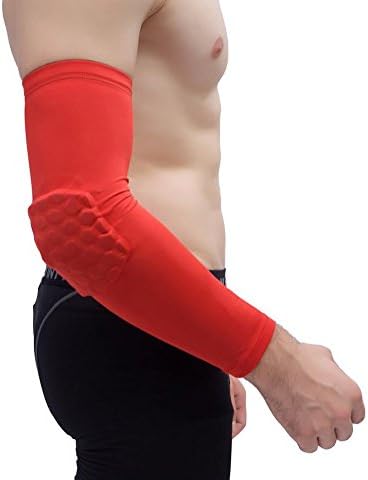 Lanchs Honeycomb Arm Sleeve - Protective Elbow Support Pad Crashproof Arm Guard Arm Warmer for Basketball, Football, All Contact Sports - 1 Piece