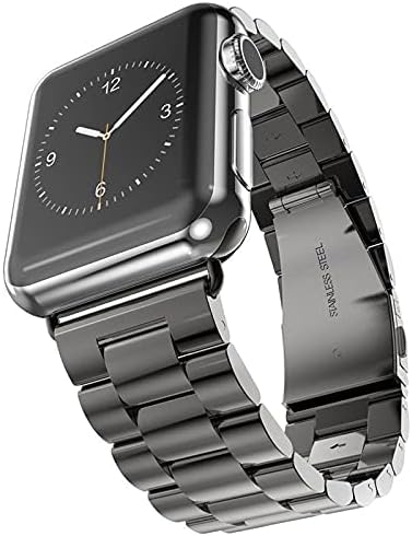 Minesk Apple Watch ile Uyumlu Metal Kordon 42mm 44mm 45mm 46mm 49mm (Siyah) | Premium Paslanmaz Çelik Kordon Ultra 4 3 2 1 SE ve Series 12 11 10 9 8 7 6 5 4 3