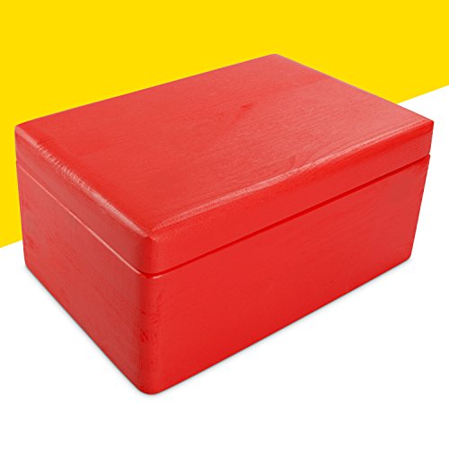 Universal Holzkiste mit Deckel für Aufbewahrung – Kiefer Rot Lackiert – ca. 30 x 20 x 14 cm – FSC zertifiziert – Venkon - 2