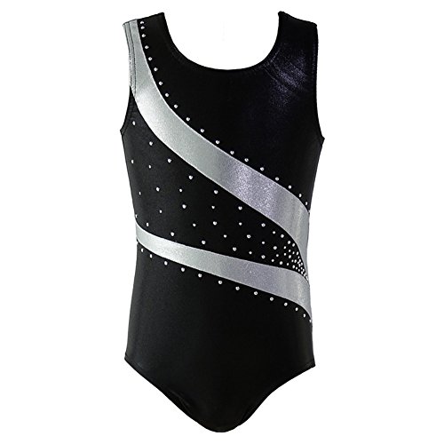 Aislor Body Con Paillettes Per Ginnastica Artistica E Danza Classica – Leotard Bambina Senza Maniche, Vestito Da Ballo Con Chiffon