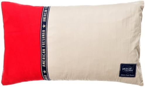 American Freshman "Hudson Red" scatter Cushion 30x50cm - Red &amp; Beige
