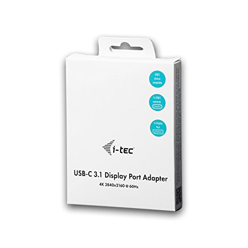 i-tec USB C auf Display Port Adapter, 1x Display Port 4K Ultra HD, kompatibel mit Thunderbolt 3 - 6