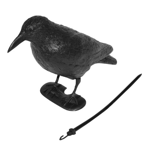 Xclou Garden Krähe Kunststoff mit Erdspieß, Schwarz, ca. 38 cm
