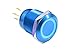 Produktbild ModMyToys Vandalismus / Klingeltaster 19mm Aluminium blau, blau Ring beleuchtet, 5pin