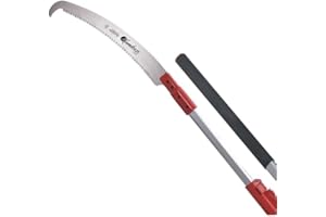 KAMIKAZE PERFORMANCE IN YOUR HANDS KAMIKAZE Serrucho Telescópico 330-BH de 3 m para Podar en Altura. Diseño Ultra Ligero. Sierra Extensible de Podar Manual con Mango Ergonómico. (3 metros + Gancho Superior)