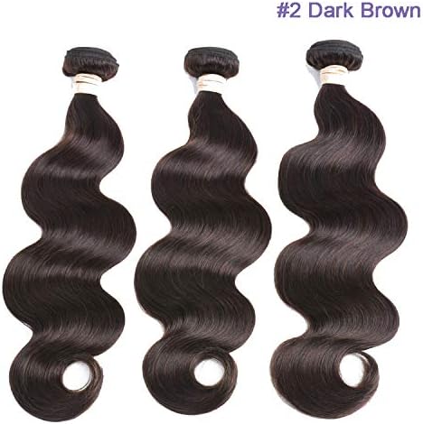 Pre-Colored Human Hair Weave Body Wave Natural Black Colored Medium Brown Hair Weaving,8 10 12,#2