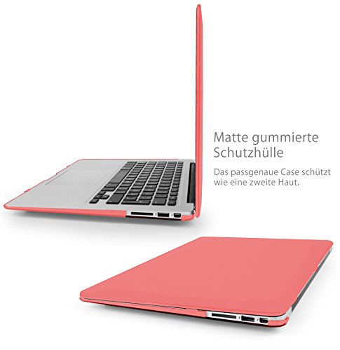 MyGadget *Gummierte* Hülle für – Apple MacBook Air 13 Zoll – Mac ab Mitte 2011 (A1466/A1369)- Gummi Cover Hardcase Tasche Schutzhülle in Rosa - 4