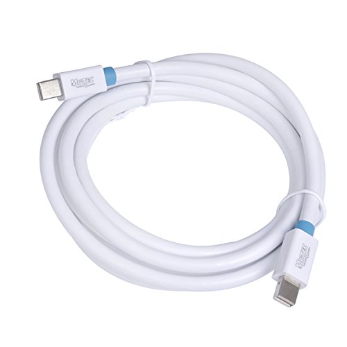 MutecPower 2 Stück von 2 meter Mini DisplayPort (DP) männlich auf Mini DisplayPort (DP) männlich Kabel – 4K Ultra HD – Weiß – 2m Mit 2 Kabelbinder - 2