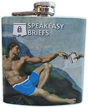 Speakeasy Briefs Stainless Steel Hip Flask, 6 oz by Speakeasy Briefs