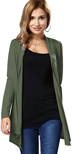 Choose Women Women's Lightweight Open Front Drape Hem Cardigan