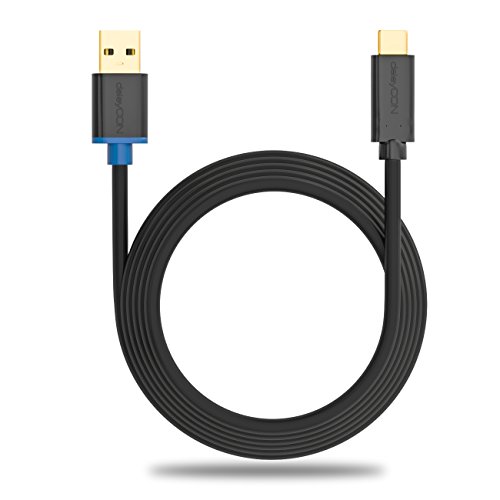 deleyCON 3m USB Kabel / Stecker Typ 3.1 / C auf A / USB 3.0 Speed 5 Gbit/s / Ladekabel Datenkabel / für z.B. Smartphone / PC / Notebook / Ladegerät – Schwarz - 4