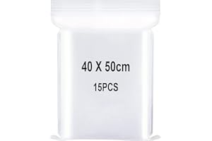 YOFADCI Druckverschlussbeutel, Verschließbare Plastiktüten, Zip Beutel Groß, Wiederverschließbare Plastikbeutel, Verdickung Haltbar, Anwendbar Decke, Kleideraufbewahrung usw. 40x50cm 15Stück