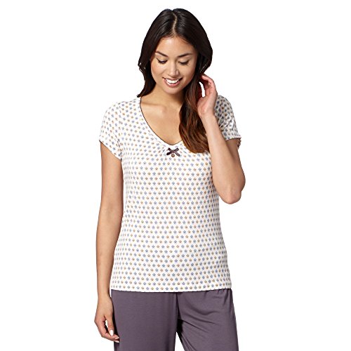 J By Jasper Conran Womens Designer Cream Floral Short Sleeved Pyjama Top 12