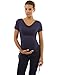 PattyBoutik Mama Cowl Neck Short Sleeve Drawstring Tunic Maternity Knit Top, Size XL